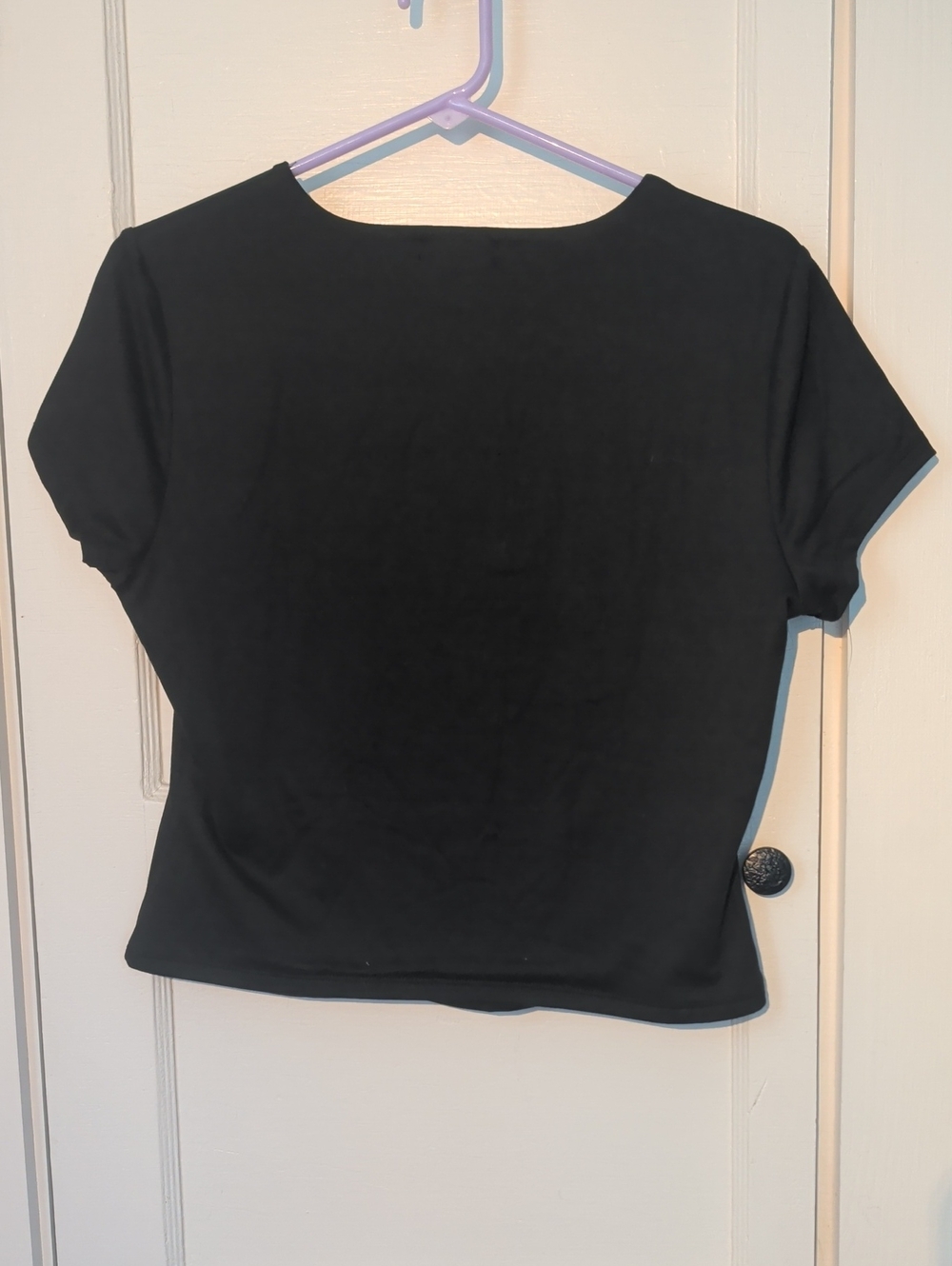 Black Top Size XL double fabric soft versatile top day to evening dress casual - Picture 4 of 8